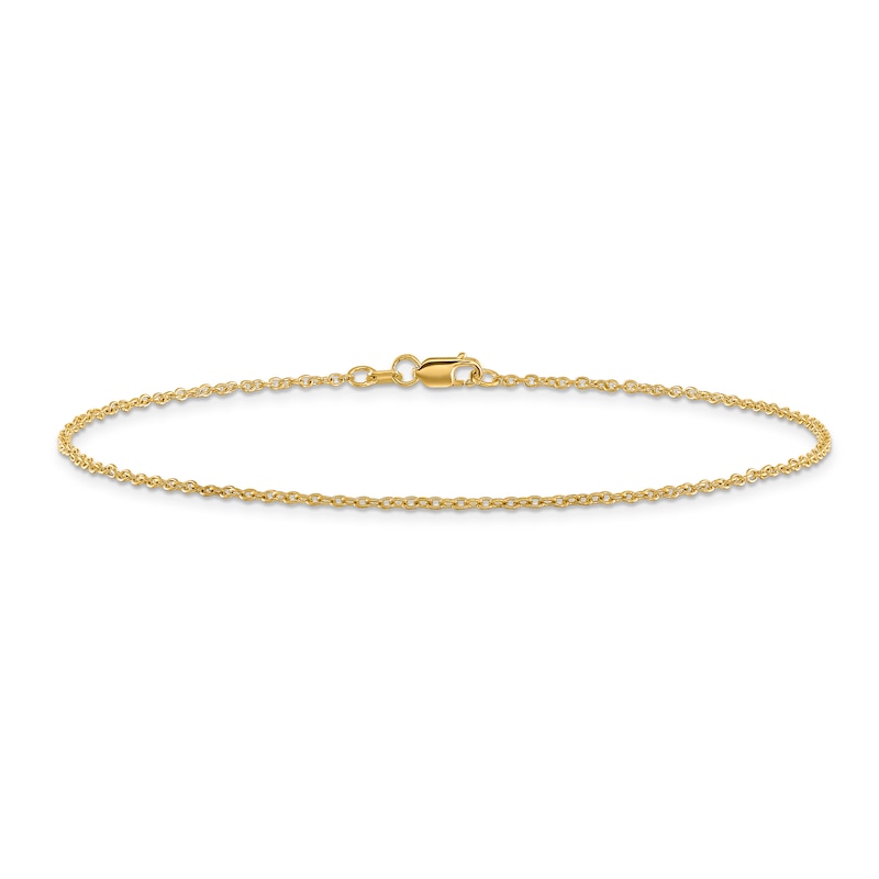 Main Image 1 of Cable Chain Anklet 14K Yellow Gold 10"