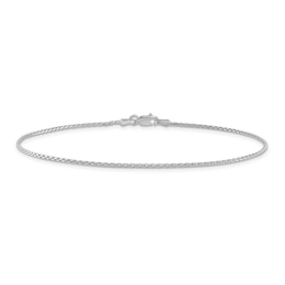 Wheat Chain Anklet 14K White Gold 10"