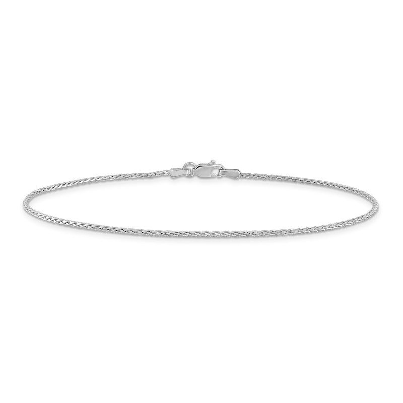 Main Image 1 of Wheat Chain Anklet 14K White Gold 10"