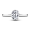 Thumbnail Image 3 of Diamond Solitaire Engagement Ring 1-1/2 ct tw Bezel-Set Oval 14K White Gold (I2/I)
