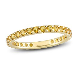 Natural Citrine Eternity Ring 10K Yellow Gold