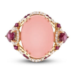 Natural Ruby & Natural Opal Ring 3/8 ct tw 14K Yellow Gold