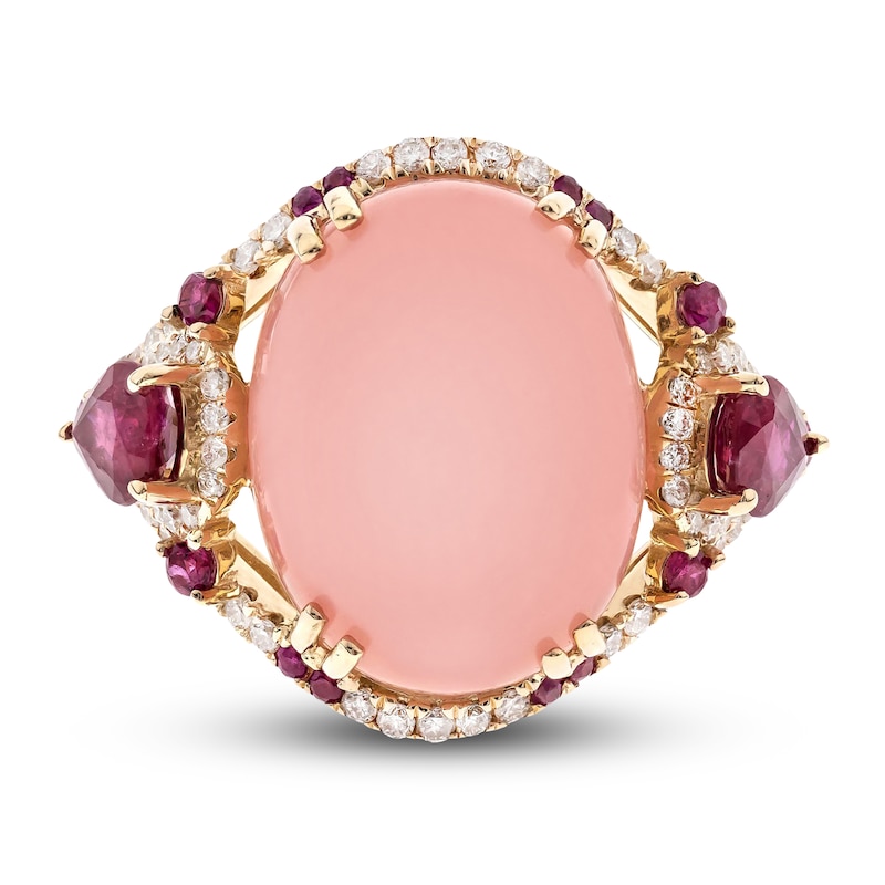 Main Image 1 of Natural Ruby & Natural Opal Ring 3/8 ct tw 14K Yellow Gold