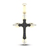 Thumbnail Image 0 of Men's Black/White Diamond Cross Charm 3/4 ct tw Round 10K Yellow Gold