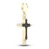 Thumbnail Image 2 of Men's Black/White Diamond Cross Charm 3/4 ct tw Round 10K Yellow Gold