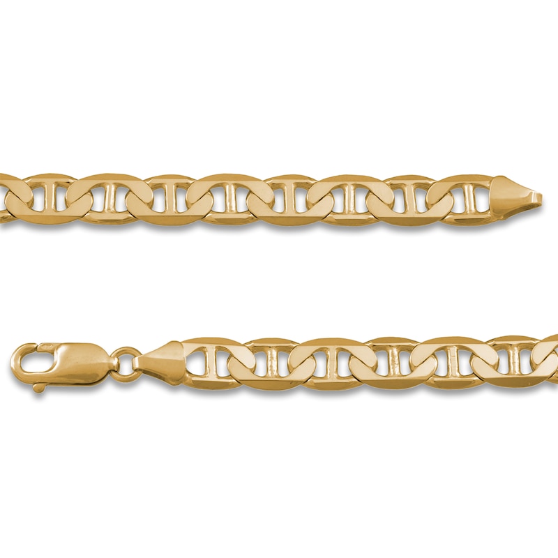 Main Image 2 of Men's Solid Mariner Link Bracelet 14K Yellow Gold 8.5" 10mm