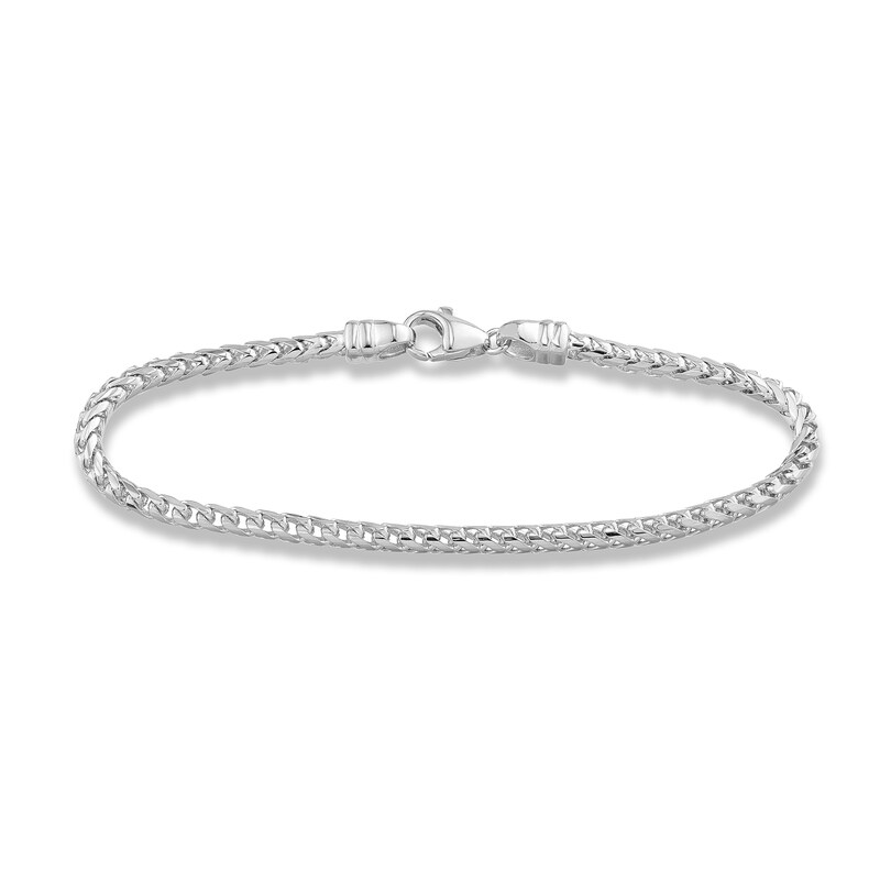 Main Image 1 of Solid Round Franco Chain Bracelet 14K White Gold 8.5" 3.6mm