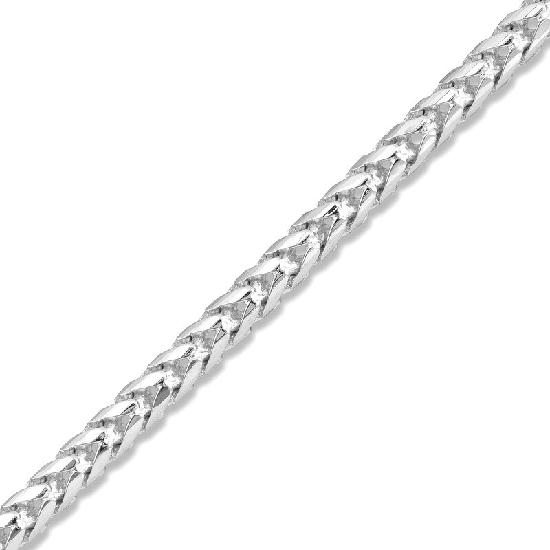 Main Image 2 of Solid Round Franco Chain Bracelet 14K White Gold 8.5" 3.6mm
