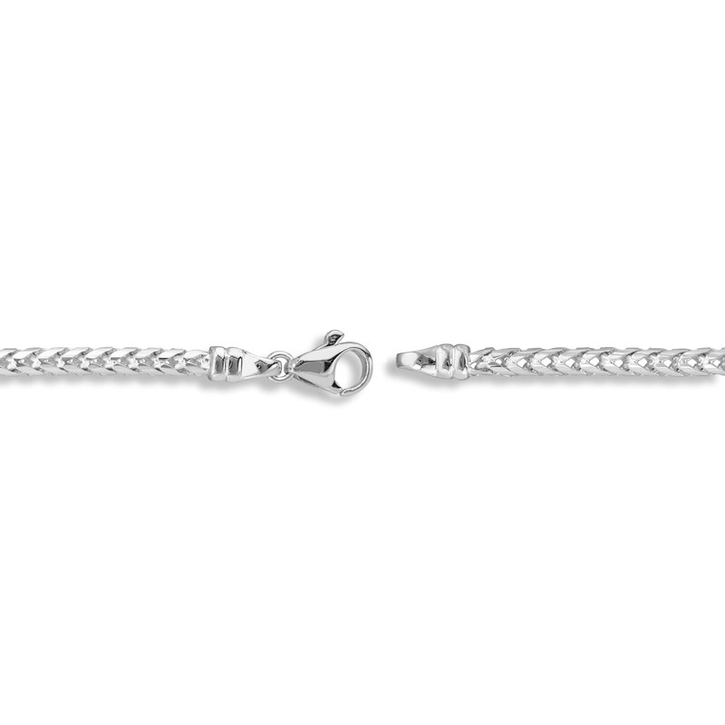 Main Image 3 of Solid Round Franco Chain Bracelet 14K White Gold 8.5" 3.6mm
