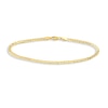 Men's Round 3.1mm Cuban Chain Bracelet 14K Yellow Gold 7.25"