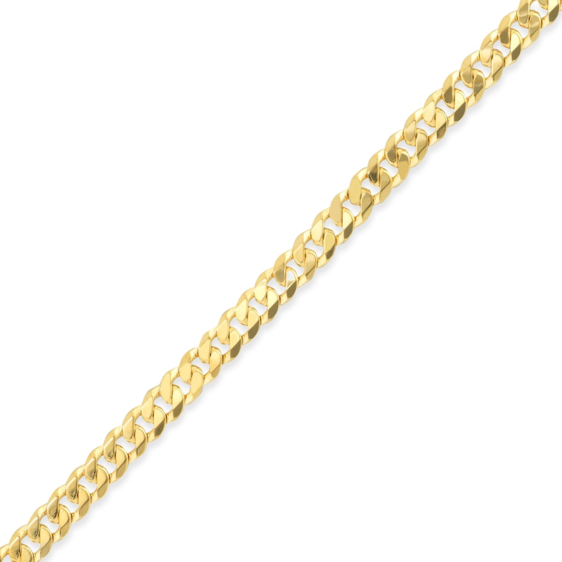 Men's Round 3.1mm Cuban Chain Bracelet 14K Yellow Gold 7.25"