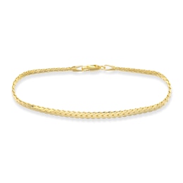 Solid Flat Bombe Franco Chain Bracelet 14K Yellow Gold 8.5" 4.0mm