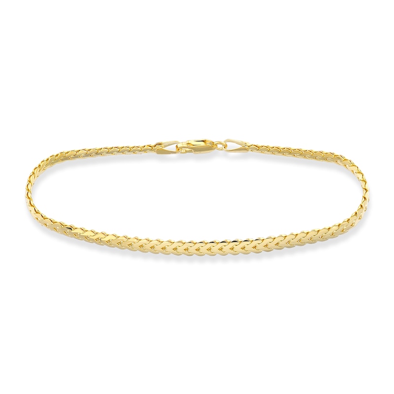 Main Image 1 of Solid Flat Bombe Franco Chain Bracelet 14K Yellow Gold 8.5" 4.0mm
