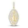 Thumbnail Image 0 of Men's Diamond Blessed Mother Necklace Charm 1/4 ct tw Round 10K Yellow Gold