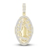 Thumbnail Image 1 of Men's Diamond Blessed Mother Necklace Charm 1/4 ct tw Round 10K Yellow Gold