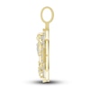 Thumbnail Image 3 of Men's Diamond Blessed Mother Necklace Charm 1/4 ct tw Round 10K Yellow Gold