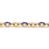 Thumbnail Image 1 of Italia D'Oro Oval Disk Bracelet Dark Blue Enamel 14K Yellow Gold