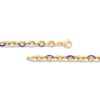 Thumbnail Image 3 of Italia D'Oro Oval Disk Bracelet Dark Blue Enamel 14K Yellow Gold