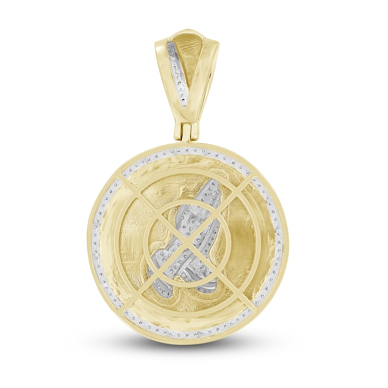 Main Image 4 of Men's Diamond Religious Charm 1/2 ct tw Round 10K Yellow Gold