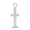 Thumbnail Image 2 of Men's Diamond Cross Charm 2 ct tw Round 10K White Gold