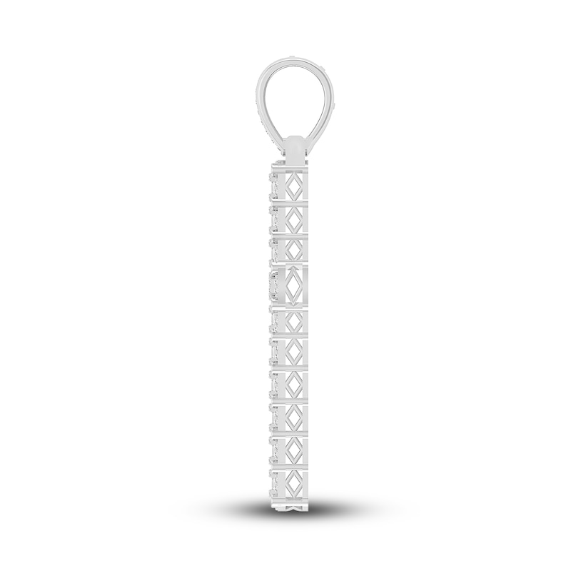 Main Image 3 of Men's Diamond Cross Charm 2 ct tw Round 10K White Gold