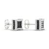 Thumbnail Image 2 of Men's Black Diamond Stud Earrings 1 ct tw Round 10K White Gold