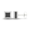 Thumbnail Image 3 of Men's Black Diamond Stud Earrings 1 ct tw Round 10K White Gold