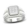 Thumbnail Image 1 of Men's Diamond Ring 5/8 ct tw Square-cut/Round 10K White Gold