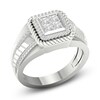 Thumbnail Image 2 of Men's Diamond Ring 5/8 ct tw Square-cut/Round 10K White Gold