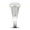 Thumbnail Image 4 of Men's Diamond Ring 5/8 ct tw Square-cut/Round 10K White Gold