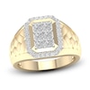 Thumbnail Image 1 of Men's Diamond Ring 1 ct tw Square-cut/Round 10K Yellow Gold