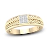 Thumbnail Image 1 of Men's Diamond Ring 1/3 ct tw Square-cut 10K Yellow Gold