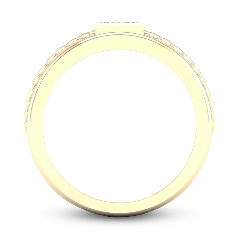 Main Image 4 of Men's Diamond Ring 1/3 ct tw Square-cut 10K Yellow Gold