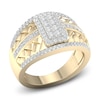 Thumbnail Image 2 of Men's Diamond Ring 1-1/4 ct tw Square-cut/Round 10K Yellow Gold
