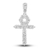 Thumbnail Image 1 of Men's Diamond Ankh Charm 2 ct tw Round 10K White Gold