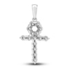 Thumbnail Image 2 of Men's Diamond Ankh Charm 2 ct tw Round 10K White Gold