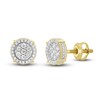 Thumbnail Image 1 of Men's Diamond Stud Earrings 1 ct tw Round 10K Yellow Gold