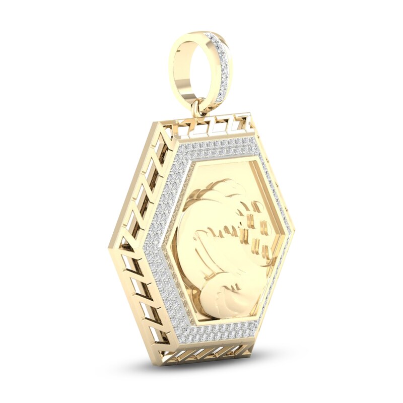 Main Image 2 of Men's Diamond Water Charm 1/3 ct tw Round 10K Yellow Gold