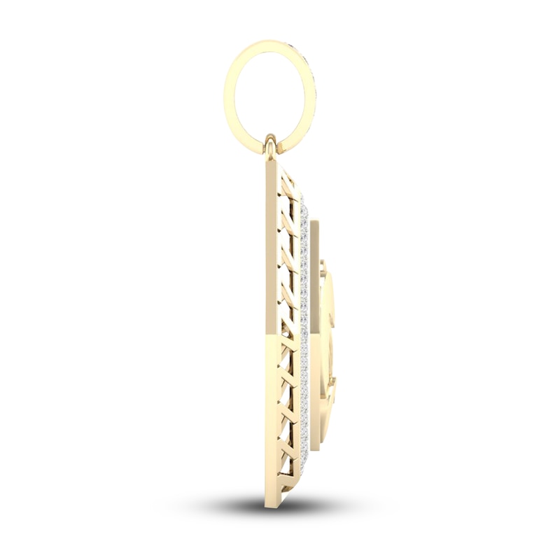Main Image 3 of Men's Diamond Water Charm 1/3 ct tw Round 10K Yellow Gold