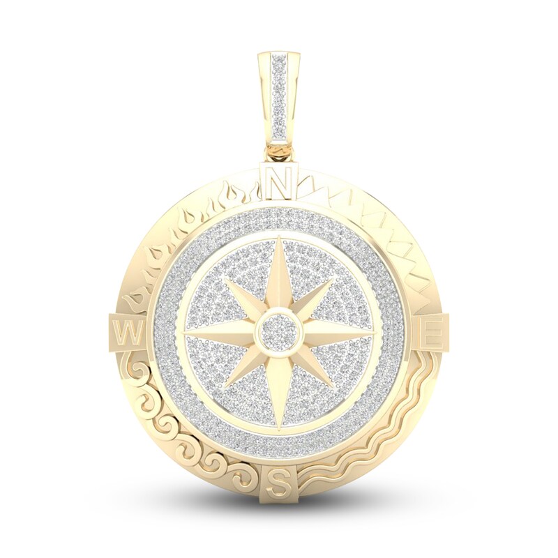 Main Image 1 of Men's Diamond Earth Charm 3/4 ct tw Round 10K Yellow Gold