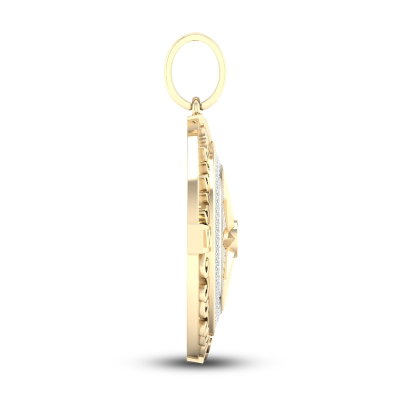 Main Image 3 of Men's Diamond Earth Charm 3/4 ct tw Round 10K Yellow Gold