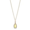 Thumbnail Image 2 of Natural Peridot Pendant Necklace Diamond Accents 10K Yellow Gold 18"