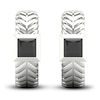 Thumbnail Image 1 of Men's Black Diamond Hoop Earrings 1 ct tw Square-cut 10K White Gold