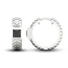 Thumbnail Image 2 of Men's Black Diamond Hoop Earrings 1 ct tw Square-cut 10K White Gold