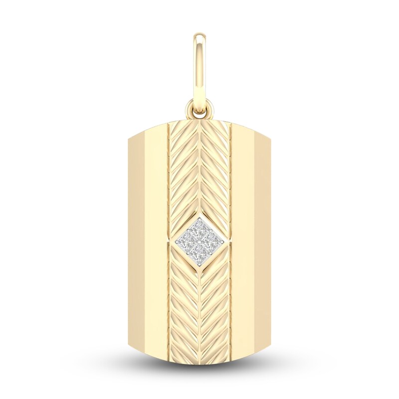 Main Image 1 of Men's Diamond Charm 1/4 ct tw Square-cut 10K Yellow Gold