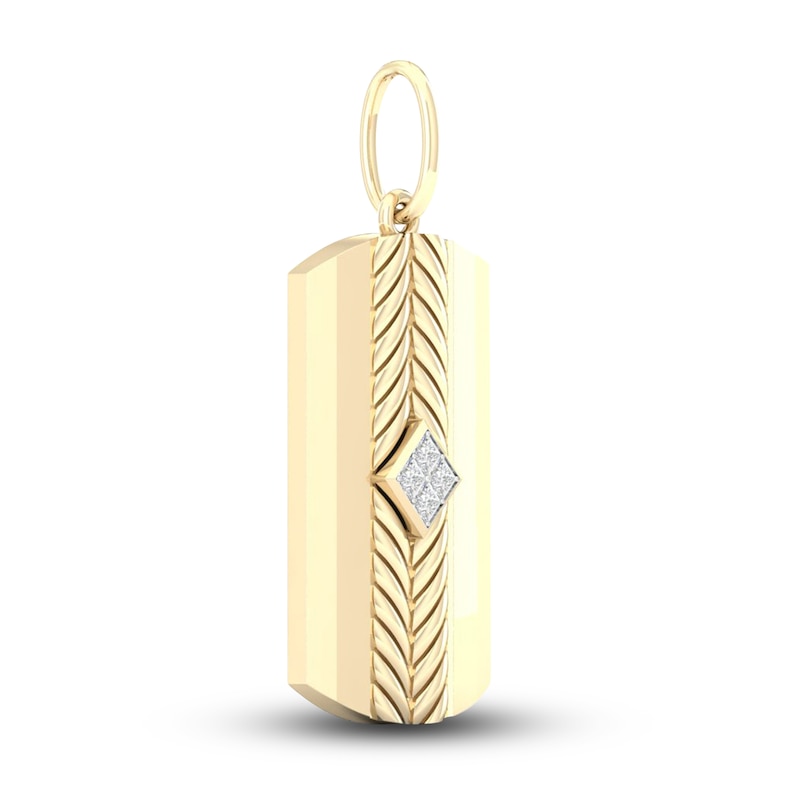 Main Image 2 of Men's Diamond Charm 1/4 ct tw Square-cut 10K Yellow Gold
