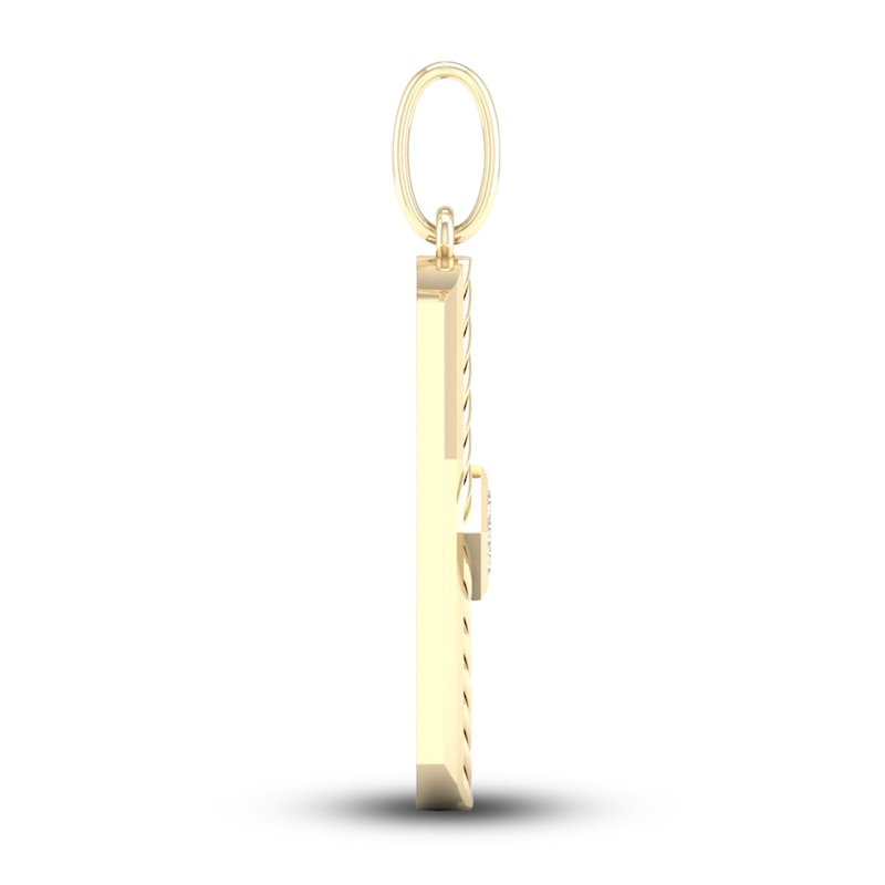 Main Image 4 of Men's Diamond Charm 1/4 ct tw Square-cut 10K Yellow Gold