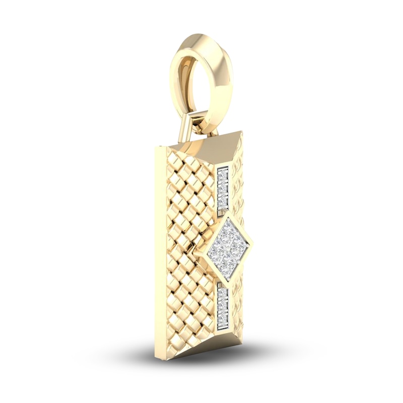Main Image 3 of Men's Diamond Charm 1/3 ct tw Square-cut/Round 10K Yellow Gold