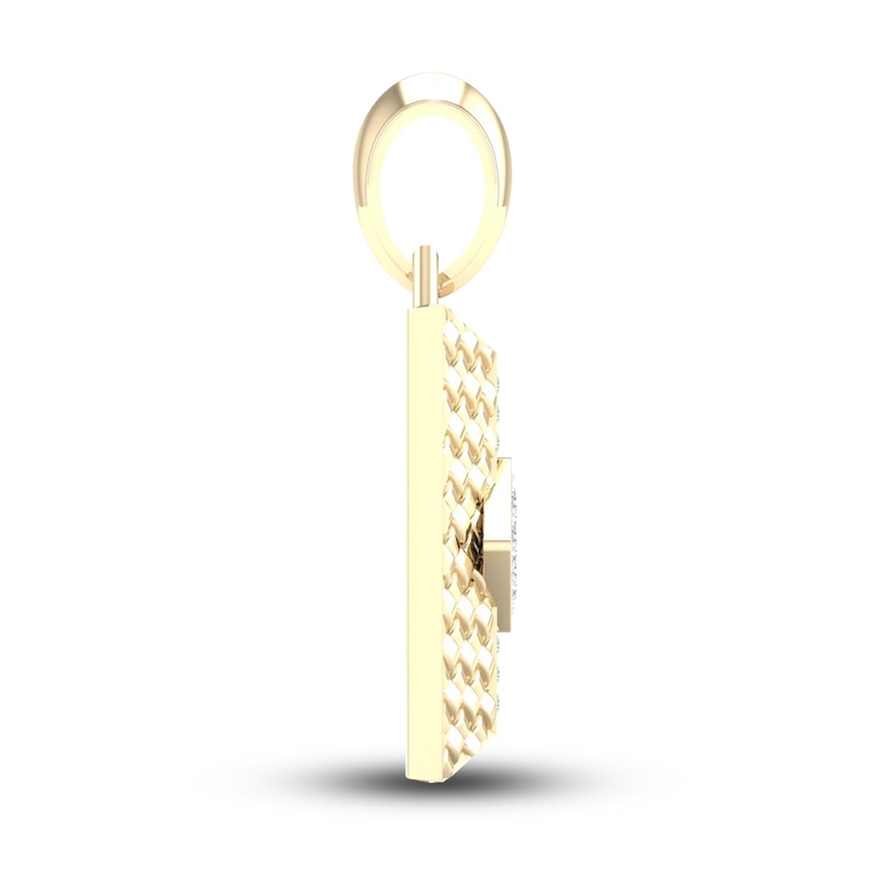 Main Image 4 of Men's Diamond Charm 1/3 ct tw Square-cut/Round 10K Yellow Gold