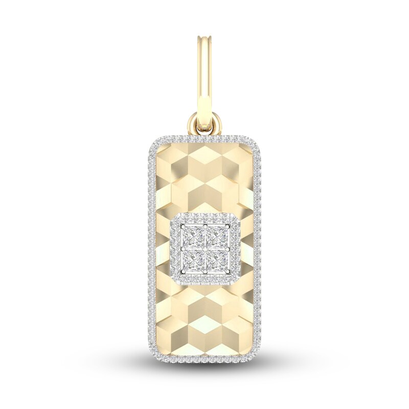 Main Image 1 of Men's Diamond Charm 5/8 ct tw Square-cut/Round 10K Yellow Gold